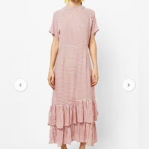 NWT Rena for Ajio long white and pink striped dress size S